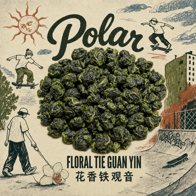 The design — Floral Tie Guan Yin